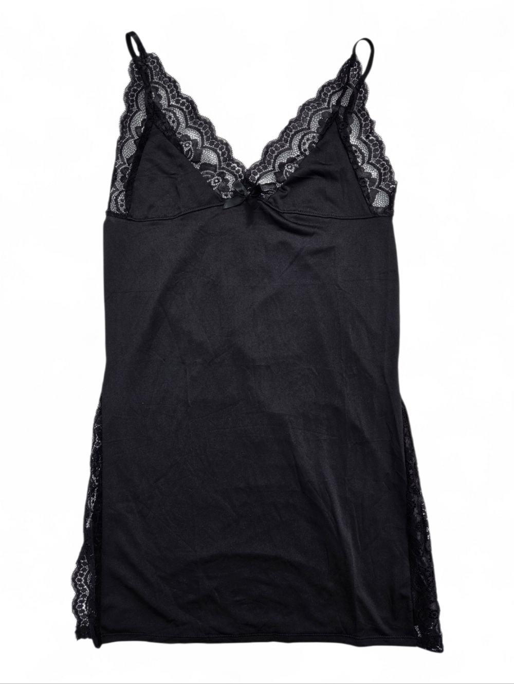Cripom Black Lace-Trim Chemise Slip - Women Intimates Medium